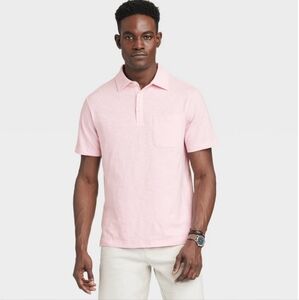 Men's Slub Jersey Polo Shirt - Goodfellow & Co Pink XXL